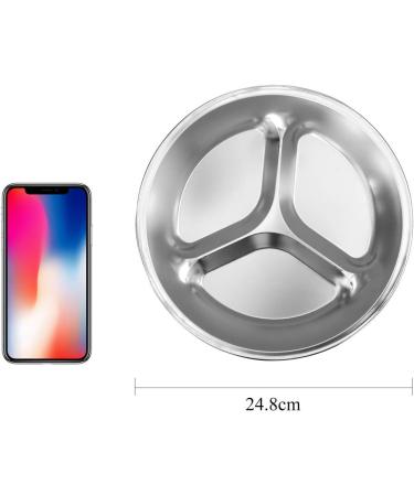 Bisgear 10.25 Stainless Steel Divided Plates Pack of 4 - BPA Free Sectioned Plates for Camping - Lightweight with Mesh Travel Bag - Buy Online on SooperMarket.com