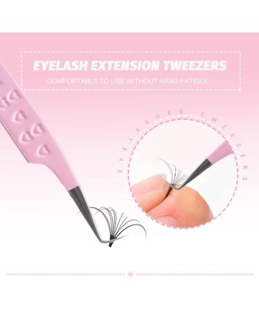 Dassen Pink Lash Tweezers for Mega Volume Eyelash Extensions - Professional Thin Tip Tools for Precise Application - Buy Online on SooperMarket.com