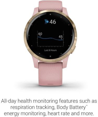 Garmin V voactive 4S Renewed Smartwatch | GPS, Music, Body Energy Monitoring | Light Gold/Light Pink Band - 40mm - Buy Online on SooperMarket.com