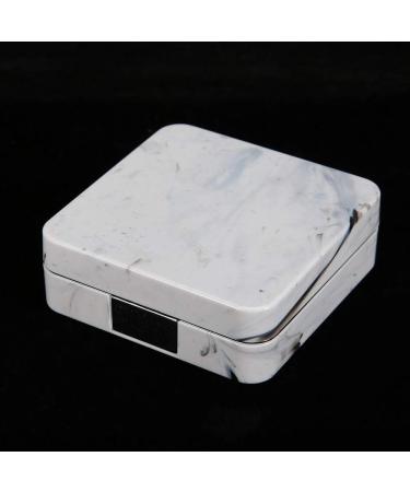 Wifehelper Square Contact Lens Container with Mirror - Stylish Marble Outer Box & Golden Glass Holder for Color Contacts - Perfect for Travel & Shower - Buy Online on SooperMarket.com