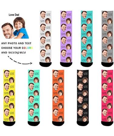 Personalized Photo Socks for Men & Women - Custom Aolun Black & Gray Socks - Perfect Couple Gift S/M Size - Buy Online on SooperMarket.com