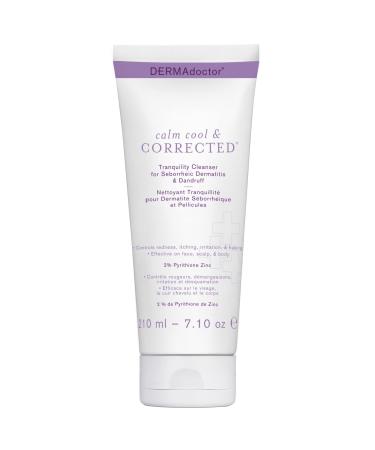 DERMAdoctor Tranquility Cleanser Dermatologist Formulated 2% Pyrithione Face Scalp & Body Wash For Dry Itchy Flaky Sensitive Skin Dandruff and Seborrheic Dermatitis - 7.10 oz