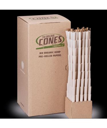 ORIGNAL CONES PREE ROLLED IN BULK BOXES ALL SIZES (BIO ORGANIC HEMP PRE - ROLLED PAPER CONES KING SIZE 20X109mm X 1000)
