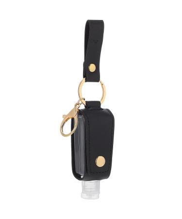 Hand Holder Portable Empty Travel Bottle Keychain Mini Hand Bottle 1oz / 30ml Portable Small Squeeze Bottle Reusable Bottles for Soap Lotion Black 9x3x3cm