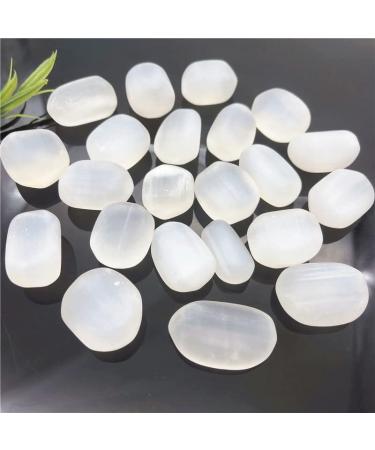 100g Natural White Selenite Gypsum Tumbled Stones Lots Bulk Reiki Polished Crystals Decor Stones