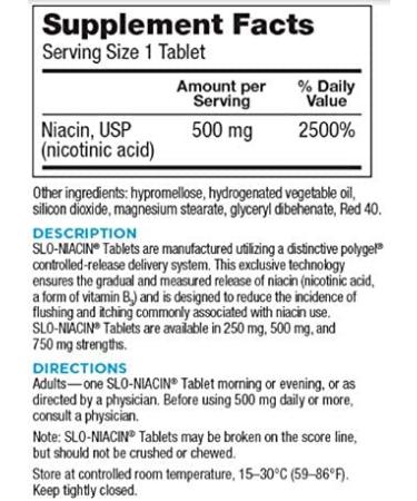 Slo Niacin 500mg Flush Free 100 Capsules 2-Pack | Vitamin B3 Heart Health Support | Nutritional Health & Energy Production | Circulation & Blood Pressure | With Kinara Pill Box - Buy Online on SooperMarket.com