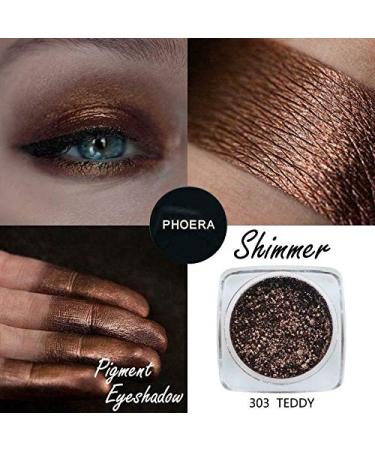 Phoera Pigment Eyeshadow Palette 303 TEDDY - Metallic Shimmer Glitter Loose Powder Eye Shadow - Buy Online on SooperMarket.com