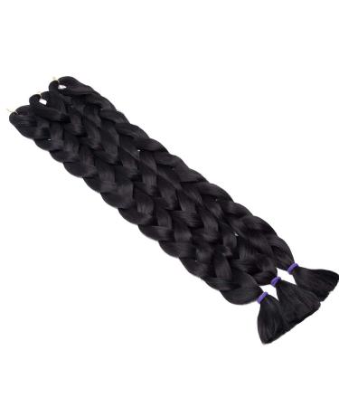 Shop Tess 41 Jumbo Braids Extensions - 5PCs 165g Synthetic Crochet Hair (Black) - International Shipping Available - Buy Online on SooperMarket.com