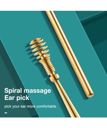 Gold Steel Ear Wax Picker - Earpick Wax Remover Curette for Ear Cleaning - Buy Online on SooperMarket.com