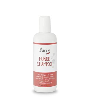 Furry sensitive dog shampoo without perfume against smell for all fur types also for puppies small & large dogs for fur care light white & dark fur vegan & made in Germany 250ml