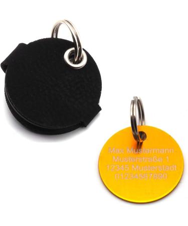 Customizable Dog Brand Pocket with Push Button Engraving | Synthetic Leather | 30mm in Blue Black Red Yellow | Perfect for Tax Brands - Buy Online on SooperMarket.com
