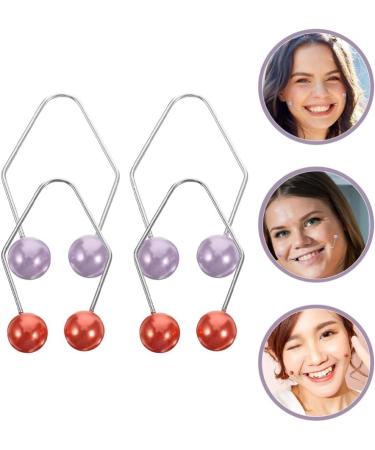 Baluue 2 Pairs Dimple Makers Cheeks Facial Dimple Trainer for Create a Beautiful Smile Natural Dimples Lift Portable Red Purple - Buy Online on SooperMarket.com