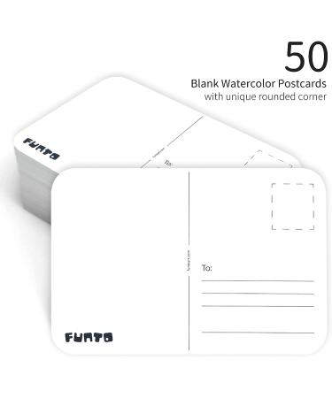 Funto Blank Watercolor Paper Postcards - 50 Cards 4x6 140lb/300gsm | Acid-Free Heavyweight Art Paper for Watercolor Journal, Thank You Notes & Greeting Cards - Buy Online on SooperMarket.com