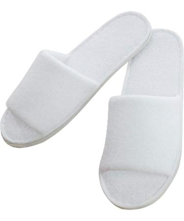 KabinChiu 6 Pairs Disposable Spa Slippers White - Universal Size for Hotel, Home, Nail Salon - Non-Slip Open Toe Design for Women and Men - Buy Online on SooperMarket.com