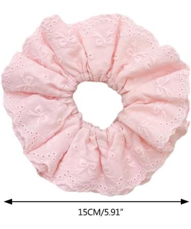 Eye Catching Lace Scrunchies for Women Large Elastic Hair Scrunchy Ponytail Holder Perfect for Everyday Use Pink - Buy Online on SooperMarket.com