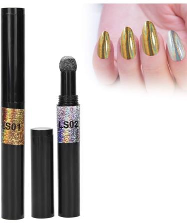 2 colors/set Chrome Air Cushion Nail Powder Pen Manicure Cushion Magic Pen Nail Glitter Mirror Powder Pen Manicure Tool for Home and Nail Salon - Buy Online on SooperMarket.com