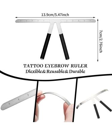 QUR 2Piece Eyebrow Ruler 3-Point Positioning Ruler Brow Caliper Measuring Tool Silver - Buy Online on SooperMarket.com