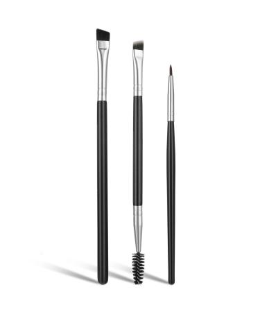 Lusofie 3pcs Eyeliner Brush Set Professional Eye Makeup Brushes Angled Eyeliner Concealer Brushes Ultra Flat Thin Brush Beveled Eyebrow Brush for Eye Brow Eye Liner Brushes Fine Point
