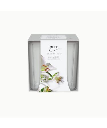 Ipuro - Decorative Ipuro White Lily fragrance candle - minimalist & puristic fragrance candles in the glass - intensive fragrance candles with flowery tender notes - stylish candle 125 g
