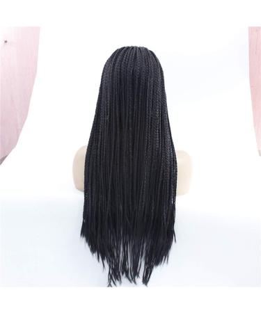 Buy Black Three-Small Braid Wig | High-Temperature Silk Front Lace | Large Size Chemical Fiber Wig | International Shipping Available - Buy Online on SooperMarket.com