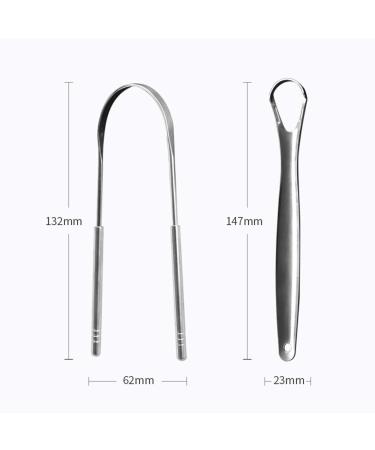 2 Pcs Stainless Steel Tongue Scrapers with Non-Slip Handle and Storage Case - Buy Online on SooperMarket.com