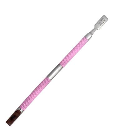 Cuticle Pusher Dual Sided - Sharp Edge Spoon Shaped Double Ended Cuticle Pusher Remover Cleaner Surgical Medical Grade Stainless Steel Manicure Pedicure Nail Art Care Tool Set (Pink) By Krisp Beauty