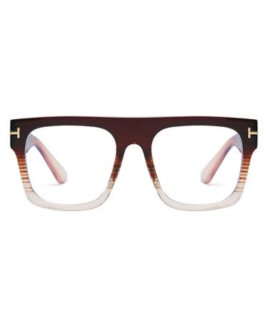 Jurchio Unisex classic glasses for men and women |Space glasses frame in the vintage look |Without strength clear glass glasses glasses with glasses case brown (blue light filter glasses)