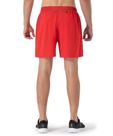 NAVISKIN Men's 5 Running Shorts - Lightweight Quick Dry Workout Shorts with Zipper Pocket - Red, Large - Buy Online on SooperMarket.com
