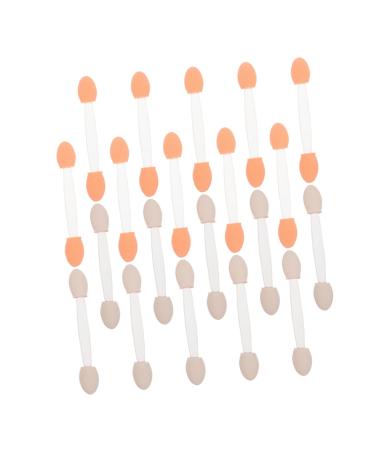 PLAFOPE 50pcs Two-color Eyeshadow Brush Applicator Makeup Brush Oval Makeup Brushes White Plastic Handle