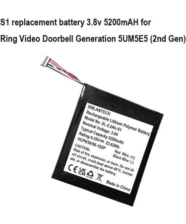 Buy 3.8V 5200mAh S1 Battery for Ring Video Doorbell (2020) - 2nd Gen Replacement Battery - Fast International Shipping - Buy Online on SooperMarket.com