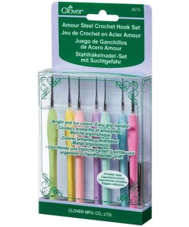 Clover Amour Steel Crochet Hook Set - High-Quality Hooks for Precision Crocheting - Buy Online on SooperMarket.com