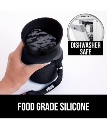 Gorilla Grip Portable Dog Water Bottle - Leak Proof 20oz Silicone Dispenser for Puppy Walks, Travel, Hiking - Keep Pets Hydrated on the Go - Black - Buy Online on SooperMarket.com