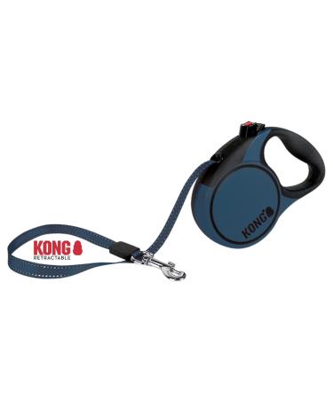Cong roll -out dog leash in 5m length I for medium -sized dogs up to 30kg i size M i high -quality roller linen with break & lock system in blue i comfortable leash with soft handle & reflective belt terrain m (up to 30 kg) blue