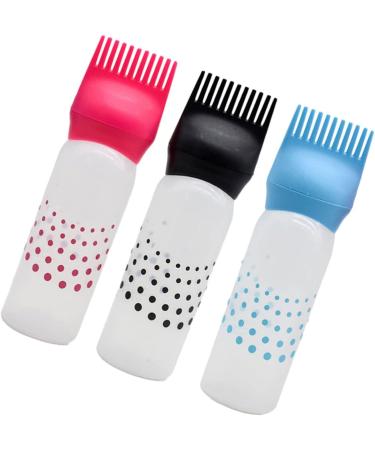 PLAFOPE 3pcs Salon Hair Dye Bottle Hair Root Applicator Bottle Hair Dying Bottles Hair Styling Tools Hair Color Brush Applicator Hair Oiling Bottle Hair Dye Brush Filling Comb - Buy Online on SooperMarket.com