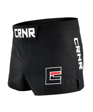BOSS Fight Shorts BJJ MMA Muay Thai Kickboxing Quick Dry Athletic Fight Shorts for Men and Women Black 30
