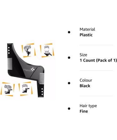 Men's Beard Styling Template Stencil - Lightweight & Flexible | One Size Fits All | Goatee & Neckline Shaping Tool by Majestik - Buy Online on SooperMarket.com