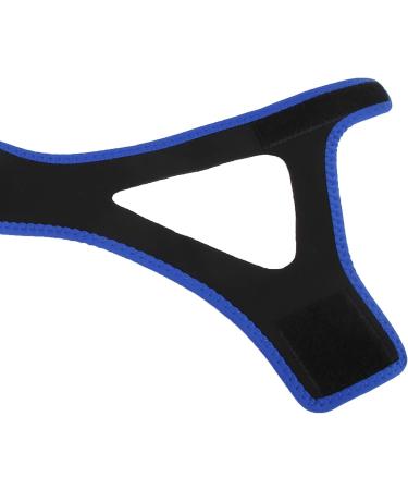 Adjustable Breathable Anti-Snoring Chin Strap - Black with Blue Edge - Buy Online on SooperMarket.com