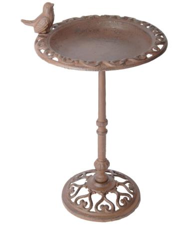 Esschert Design USA FB165 Cast Iron Standing Bird Bath 1 Antique Brown