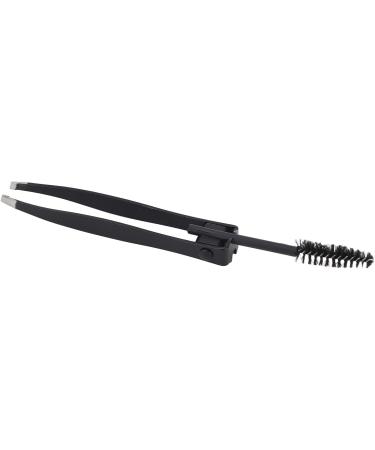 Verdant Touch Mini Slant Tweezer 2 in 1 Multifunctional Eyebrow Tweezer with Comb Slant Tip Mini Grooming Tool for Eyebrows Facial Hair Eyelashes Black - Buy Online on SooperMarket.com