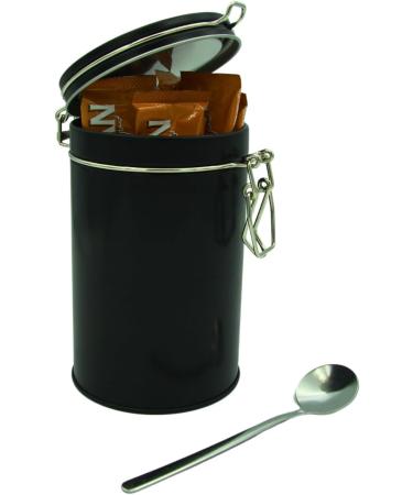 NY 3-in-1 Coffee Sachets Individually Wrapped with Sugar 10 x 14g Bundle with Black Refillable Cannister and Latte Spoon Set for Home Desk or Travel - Buy Online on SooperMarket.com