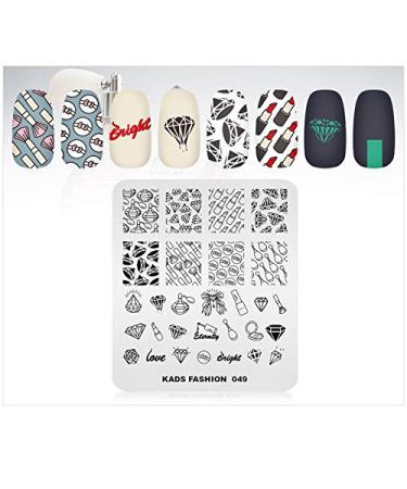 Nail Stamping Plate Fashion Diamond Lipstick Make Up Beauty Theme Multi-Pattern Stamp Print Image Stamp Template Nail Art for Nail Design 3#