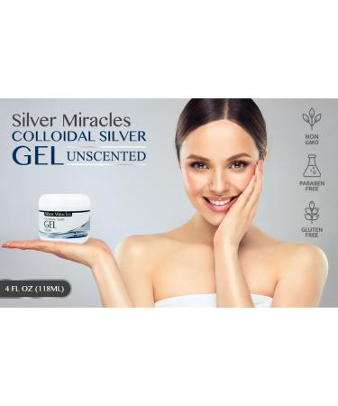 Silver Miracles Colloidal Silver Gel 4oz - Soothes Burns & Irritated Skin - Healing Aid - Protects & Moisturizes - Buy Online on SooperMarket.com