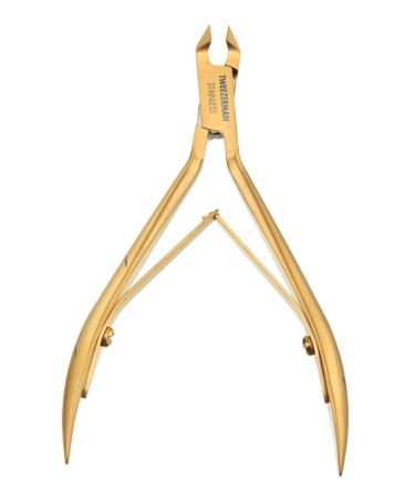 Tweezerman Studio Collection Ultra Precision Series Titanium Nitride Coated Cuticle Nipper, Gold