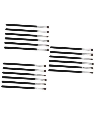 Baluue 18 Pcs Flat Eyebrow Brush Eyeliner Makeup Brush Travel Makeup Brush Eye Brush Artificial Fiber Black