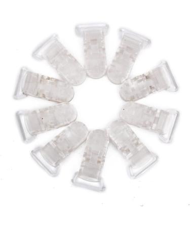Banziaju Clear Plastic Clip Schnuller Holder | 10PCs Dummy Clips for Crafting Supplies & Tools | Durable Badge Clips for Long-lasting Use - Buy Online on SooperMarket.com