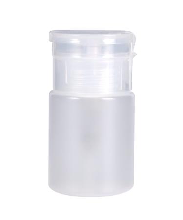 Nail Dispenser Bottle Cleaner Pump Empty Plastic Bottle for Nail Polish Remover Liquid 60 ml Transparent Bottle (White)