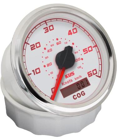 KUS GPS Speedometer Odometer Gauge 60 Knots for Boat Yacht - 85mm 12V/24V White | International Shipping Available - Buy Online on SooperMarket.com