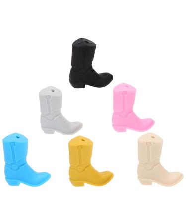 Healeved Bracelet Beads 6pcs Boot Shaped Silicone Beads Loose Spacer Beads for DIY Beading Bracelet Necklace Baby Teether Toys Sensory Jewelry Bracelets Beads