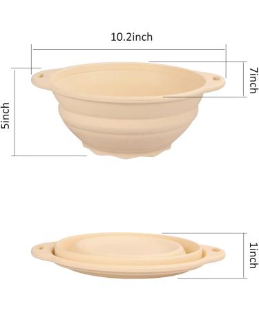 Silicone Collapsible Bowls - 2 Pack, Beige | Ideal for Camping & Hiking | 100% Food-Grade Silicone - Buy Online on SooperMarket.com