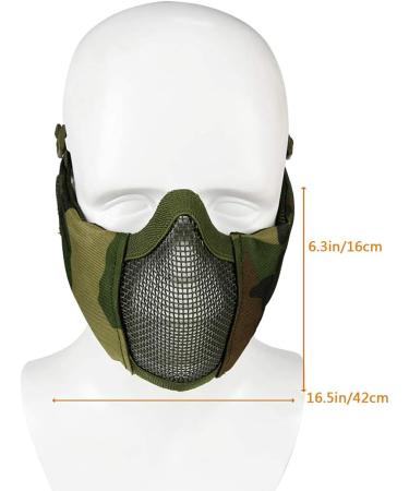 Buy Aoutacc Foldable Airsoft Mask - Half Face Mask with Ear Protection for War Games Hunting & Paintball - International Shipping Available - Buy Online on SooperMarket.com